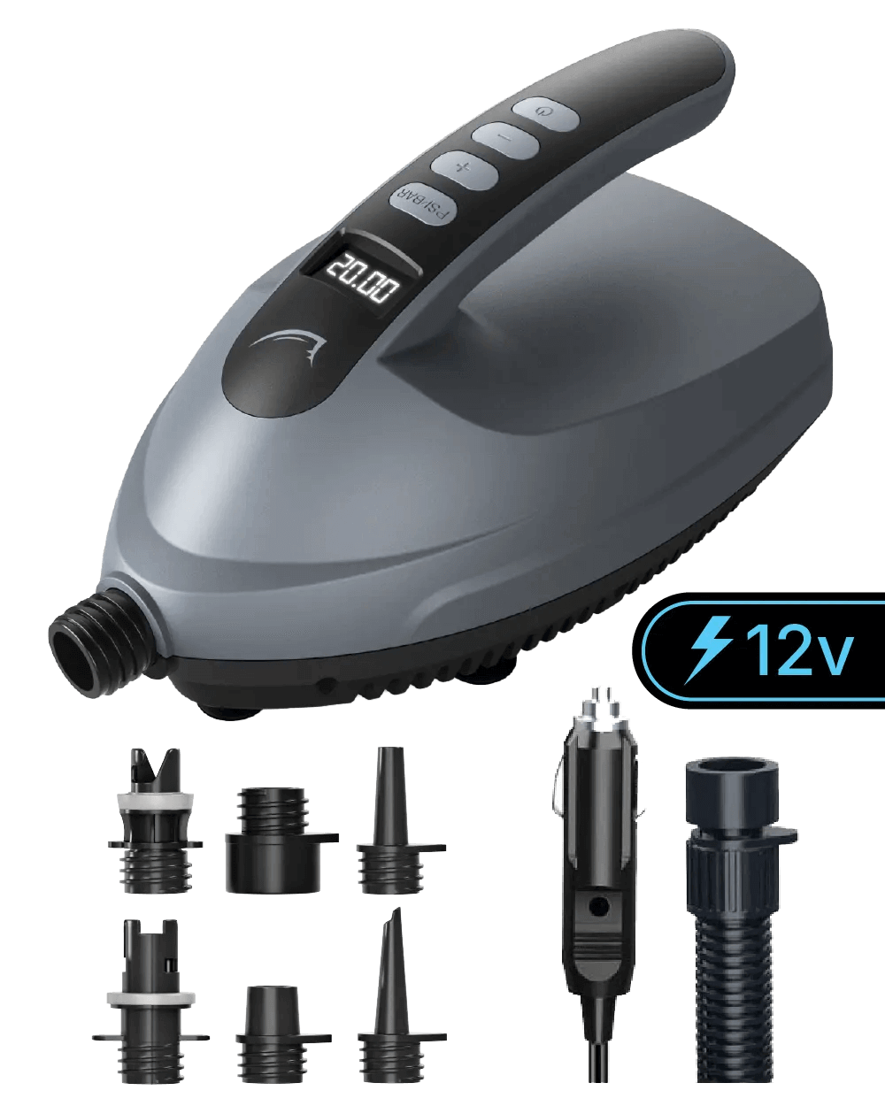 handpumpe oder elektrische pumpe E-Swift Lite 20PSI Elektrische SUP Pumpe – Bluefin SUP