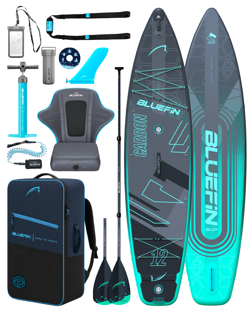 Neues Carbon 12' Premium aufblasbares SUP-Board