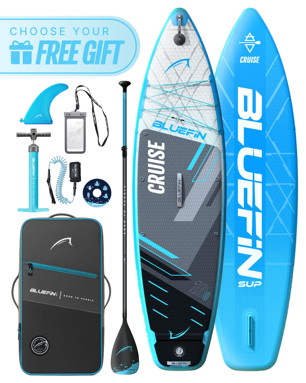 <tc>Cruise</tc> 10'8 Aufblasbares Paddleboard SUP - Blau