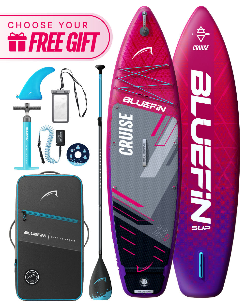 Cruise 10'8 Aufblasbares Paddleboard SUP - Rot