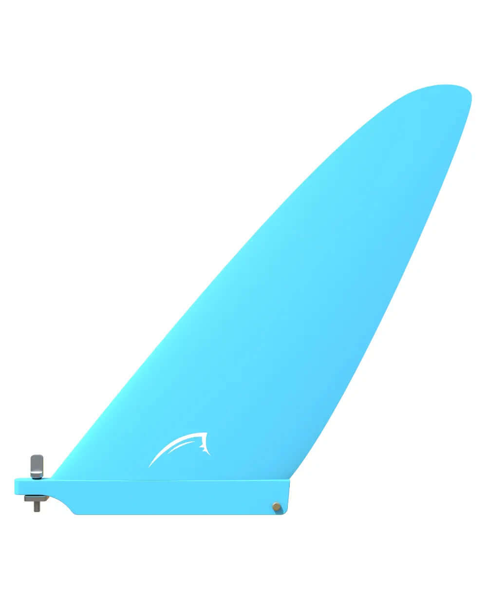 Blue fin for paddleboard with a sleek design and a white logo near the base.